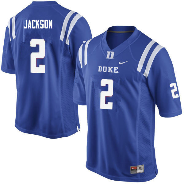 Men #2 Javon Jackson Duke Blue Devils College Football Jerseys Sale-Blue